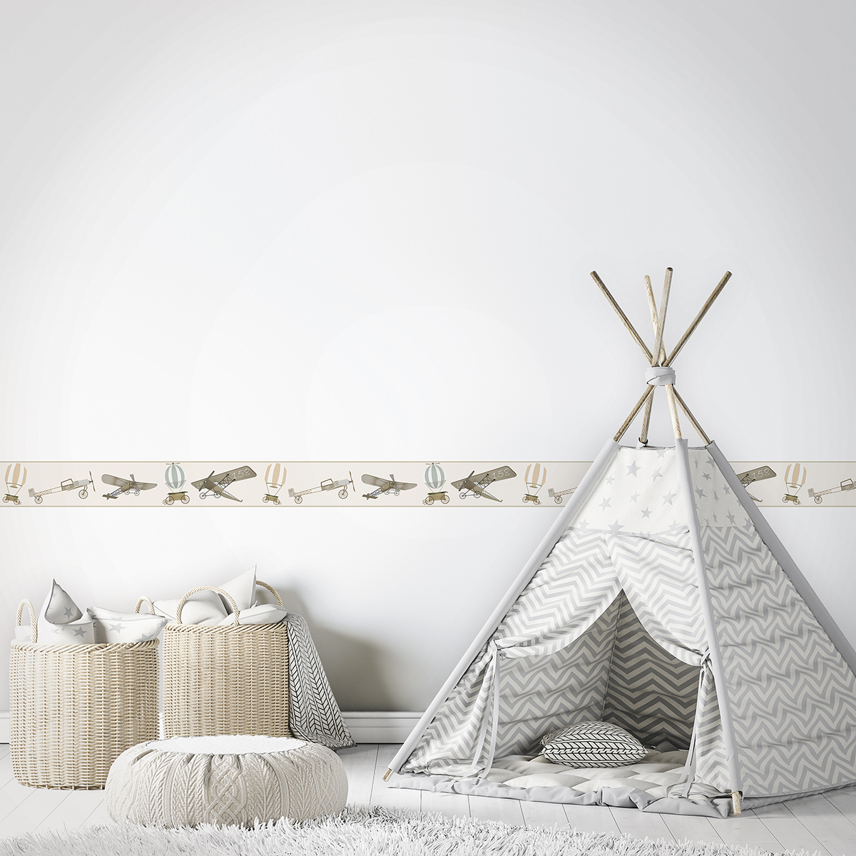 Фриз Kids’Walls Бежов-Сив 0.18х5м 